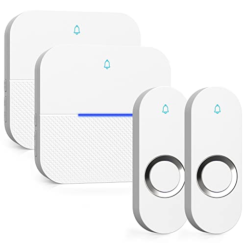 Wireless Doorbell, Waterproof, 1000ft Range, 2 Buttons & 2 Receivers Y887696