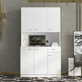 SHMAO 39" W Wardrobe Armoire Closet, Tall Freestanding Armoire Wardrobe Cabinet with Doors and Storage Shelves, Wood Closet Bedroom Clothes Organizer, Large Closet Storage Cabinet for Bedroom - White