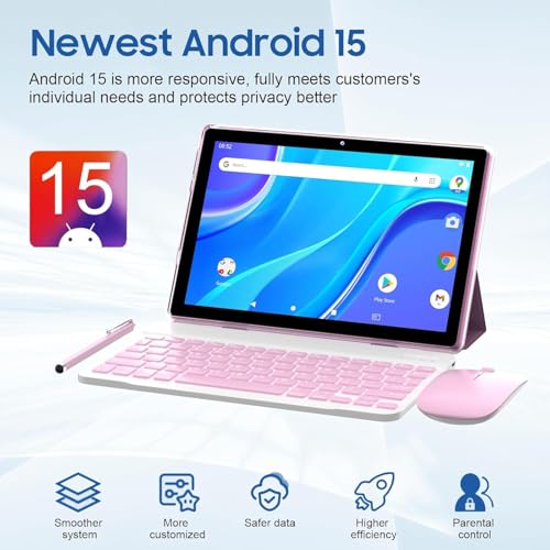 10 Inch Android Tablet with Keyboard Case Mouse Stylus J550018