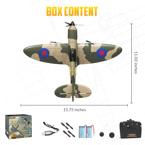 RC Plane 3 Channel Remote Control Airplane Fighter Toy, 2.4GHz 6-axis Gyro, Easy to Fly for Adults Kids Beginners B2466