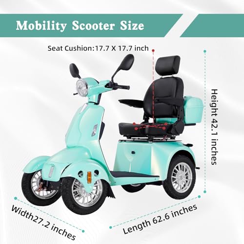 4 Wheel Mobility Scooter for Adults, 800W Heavy Duty, All Terrain with Seat K744
