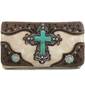 Justin West Cross Angel Wings Concealed Carry Handbag Purse Crossbody Messenger Bag and Wallet