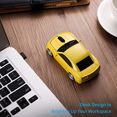 Sports Car Shaped Wireless Mouse with LED Headlights, 1600 DPI R7888