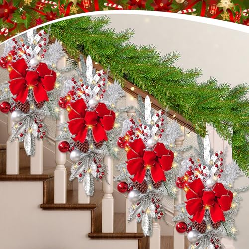 Prelit Teardrop Christmas Swag 24 Inch for Staircase Wall Window Decor L968037