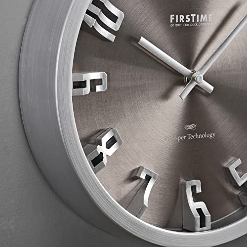 Steel Wall Clock, Silver, 10 x 2 x 10 C254