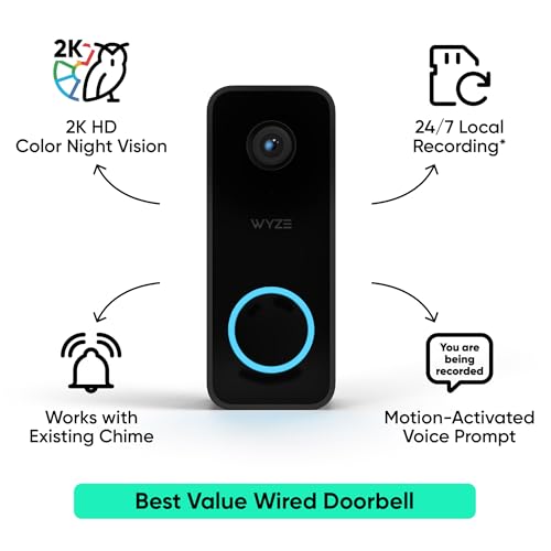 Video Doorbell v2, 2K Video, Two-Way Audio, Weatherproof S925