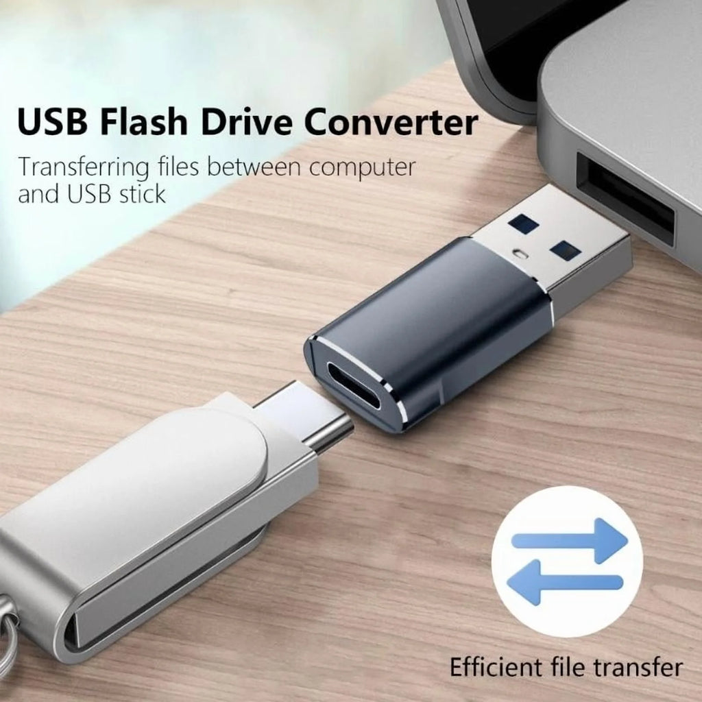 USB-C Female to USB-A Male Adapter for Data Transfer and Charging J870352