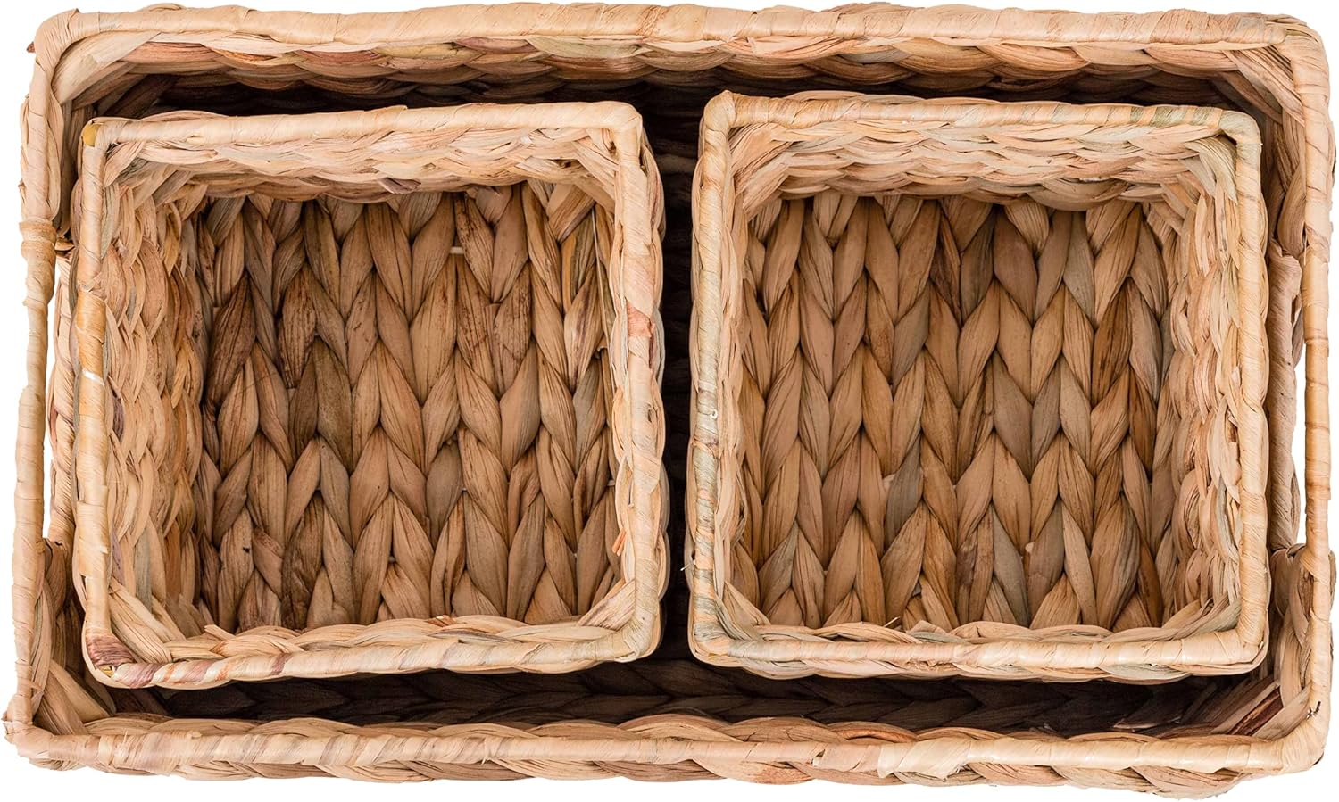 Woven Water Hyacinth Organizational Basket Set of 3 S573