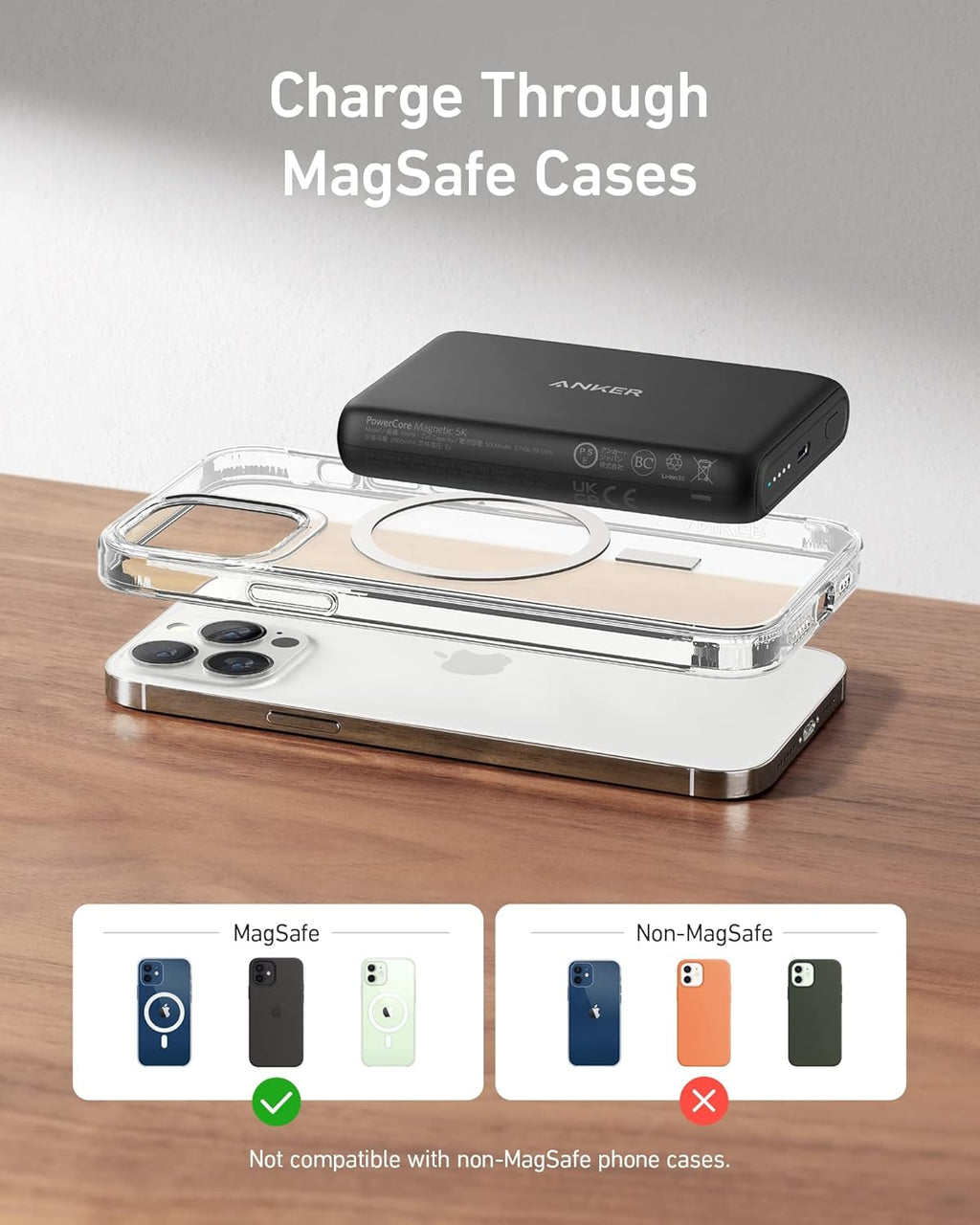 Magnetic Wireless Portable Charger 5000mAh with USB-C Cable W293