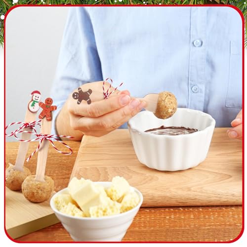 100 Set Christmas Wooden Spoons for Hot Cocoa, Chocolate, and Baking U148