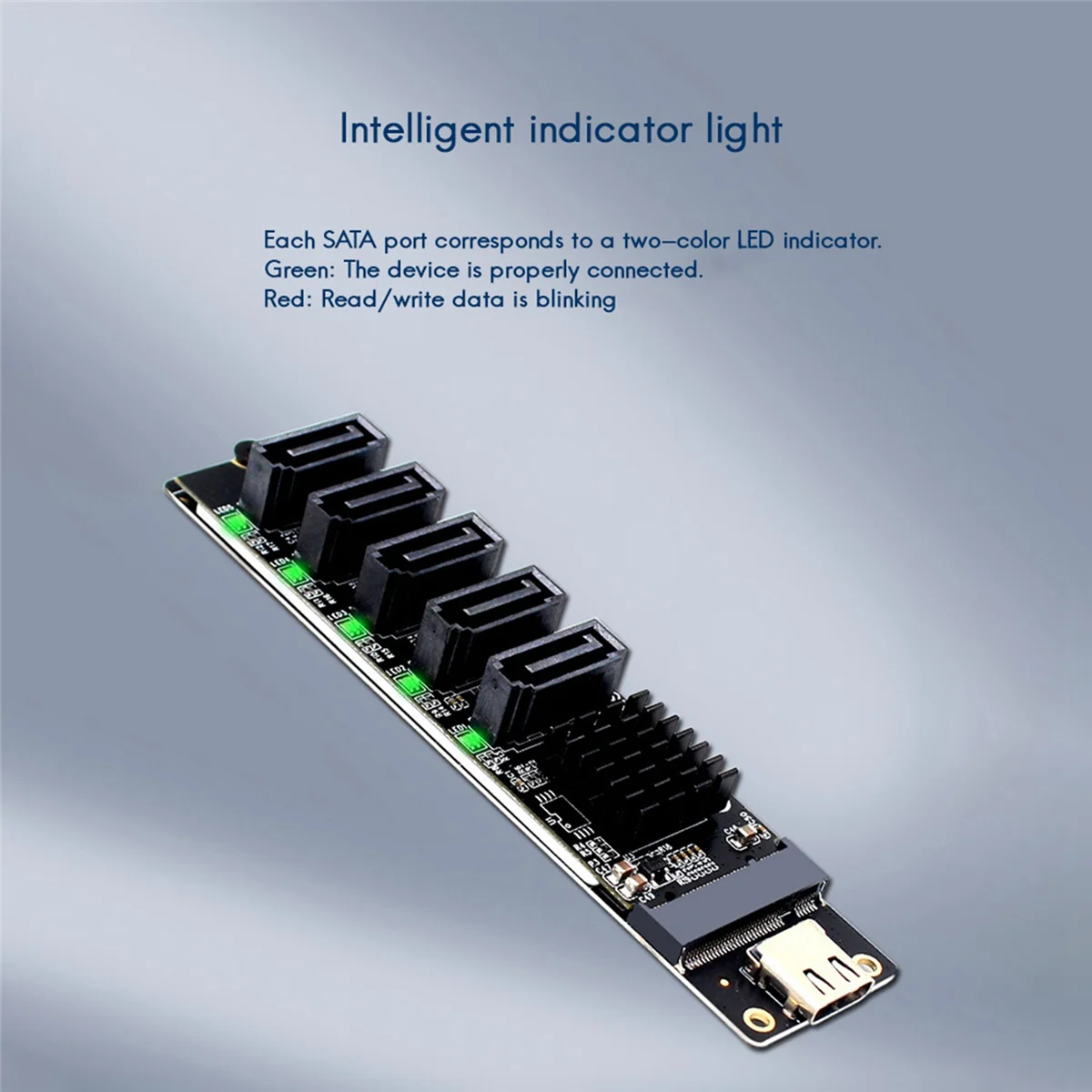 USB-C to SATA 5-Port Adapter Card for SSD HDD Expansion X5945