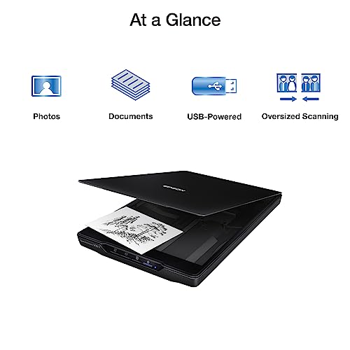 Color Photo and Document Flatbed Scanner, 4800 dpi, Black U567264