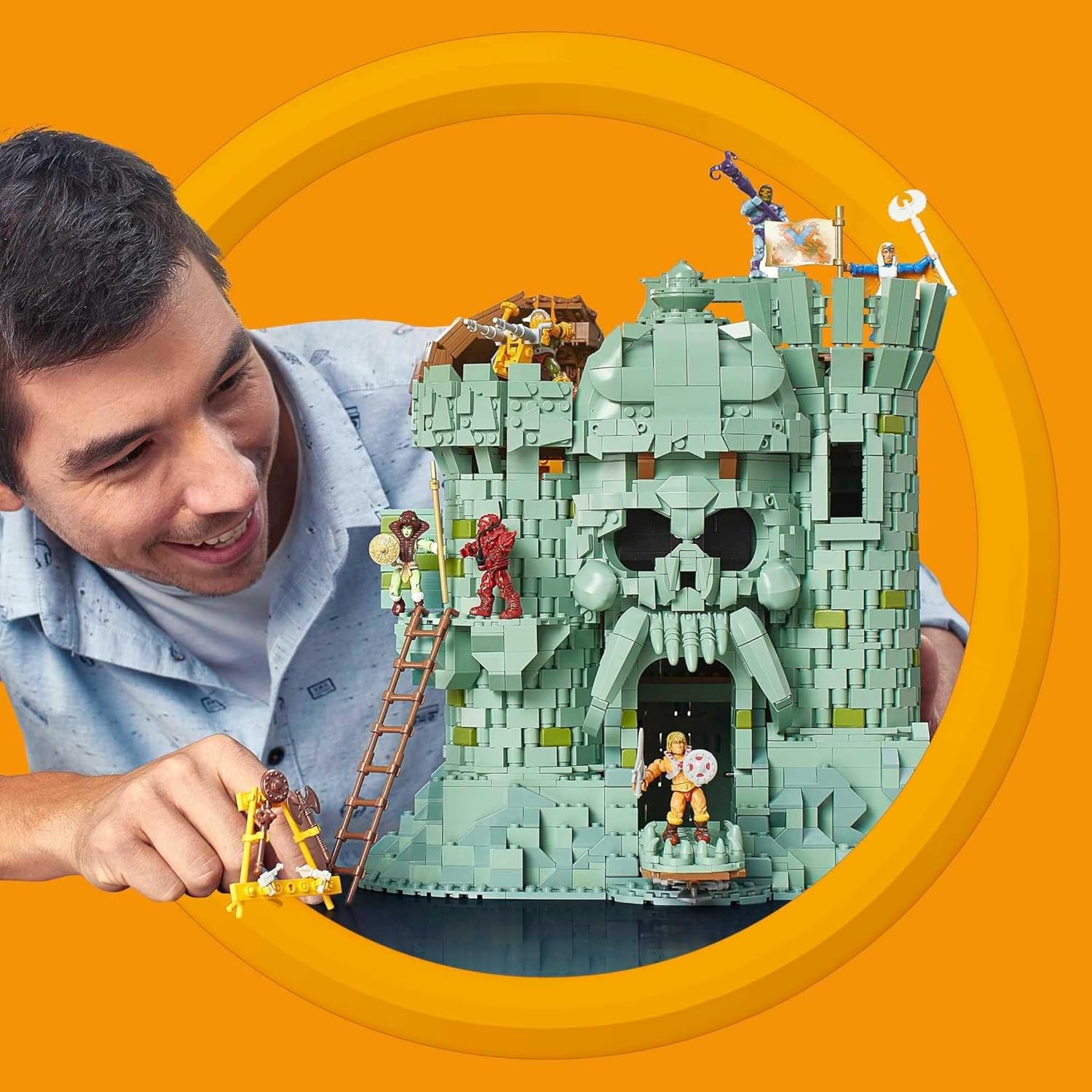 Castle Grayskull Building Set with 3508 Pieces, 6 Poseable Figures, 13+ Inches Tall J807375