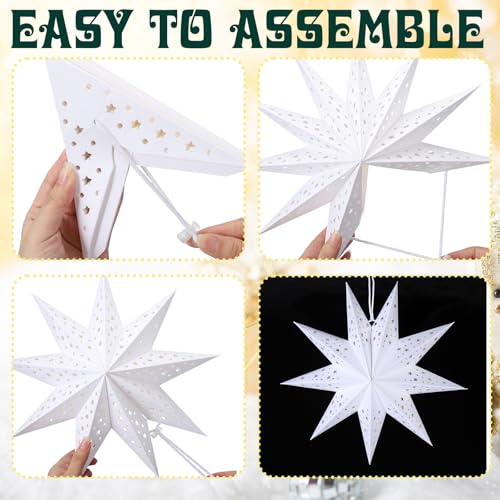 Sage Green 3D Paper Star Lantern Hanging Ornament with String Light M89680