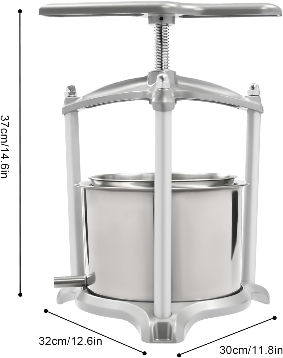 Stainless Steel Fruit Press with Dual Barrels and Filter Bag M688009