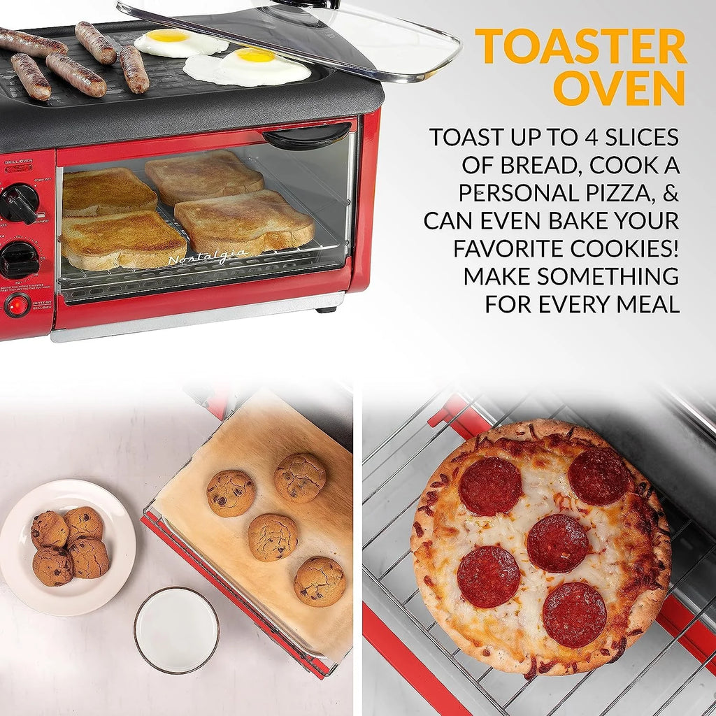 3-in-1 Breakfast Station with Coffee Maker, Griddle, and Toaster Oven K148033