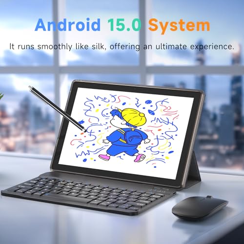 10 Inch Android Tablet with Keyboard Case Mouse Stylus J550018