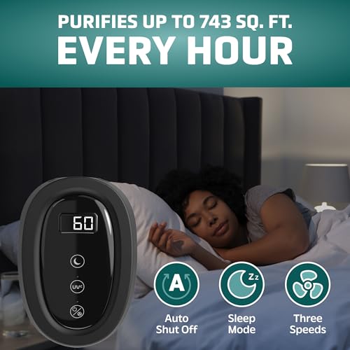 Air Purifier with HEPA Filter for Large Rooms, Removes Smoke, Pet Dander, Pollen, and Odors T1048