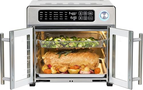 Extra Large French Door Air Fryer Toaster Oven Combo, 26QT Capacity, Stainless Steel Finish O2365
