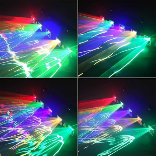 Stage Laser Light, 5 Beam Sound Activated DJ Party Lights with Remote Control P243197