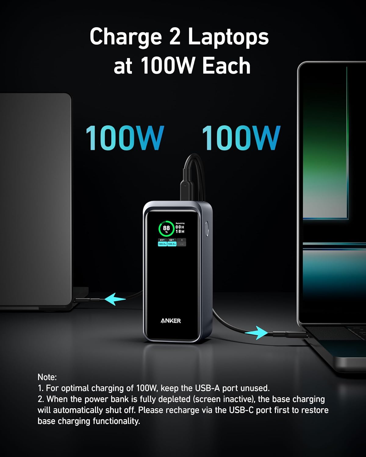 20,000mAh Portable Charger with 200W Output and Built-in USB-C Cable U99245