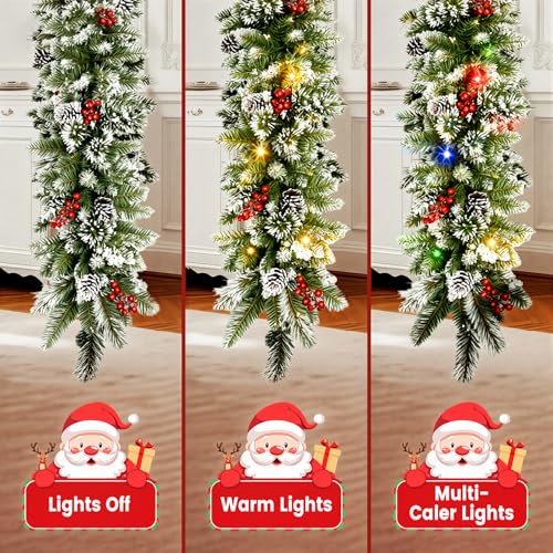 9ft Christmas Garland with Multicolor LED Lights and Remote Control F27550