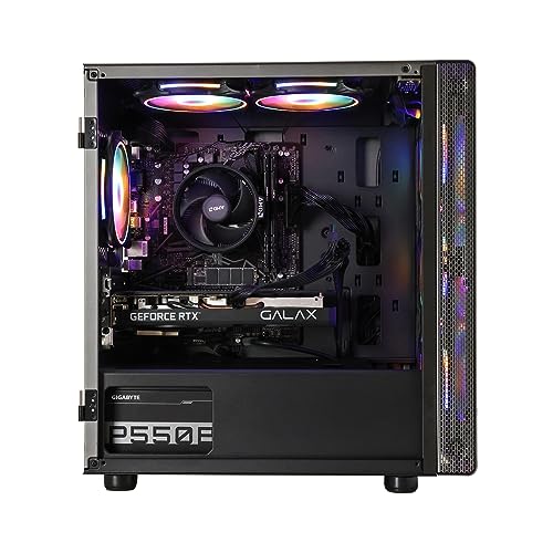 Gaming PC Desktop Computer, AMD Ryzen 5 5600, RTX 4060, 16GB DDR4, 1TB SSD, Windows 11 Pro C400