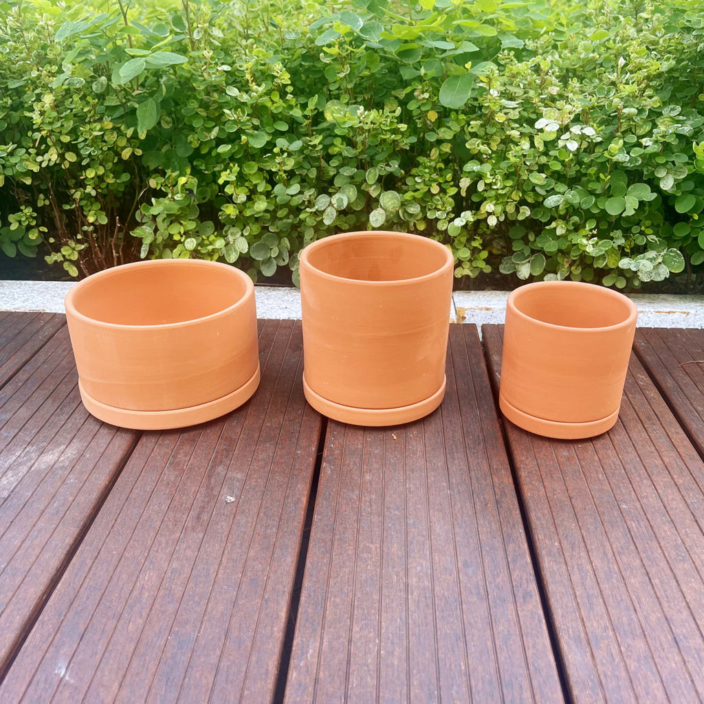 Terracotta Flower Pots with Drainage Holes, 3 Count F4799