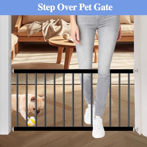 Small Dog Gate for Stairs and Doorways, Pressure Mount, White O1209