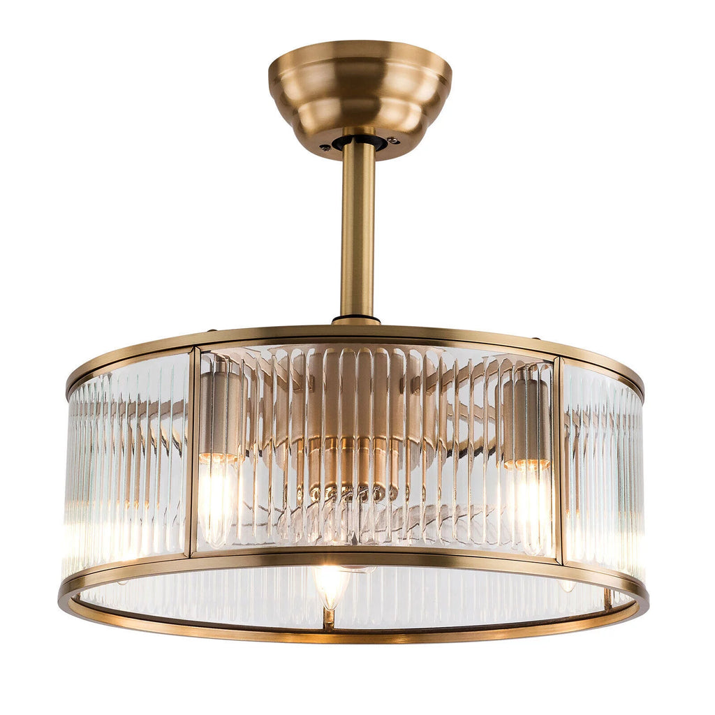 Farmhouse Ceiling Fan Light Gold With Remote Control S819588