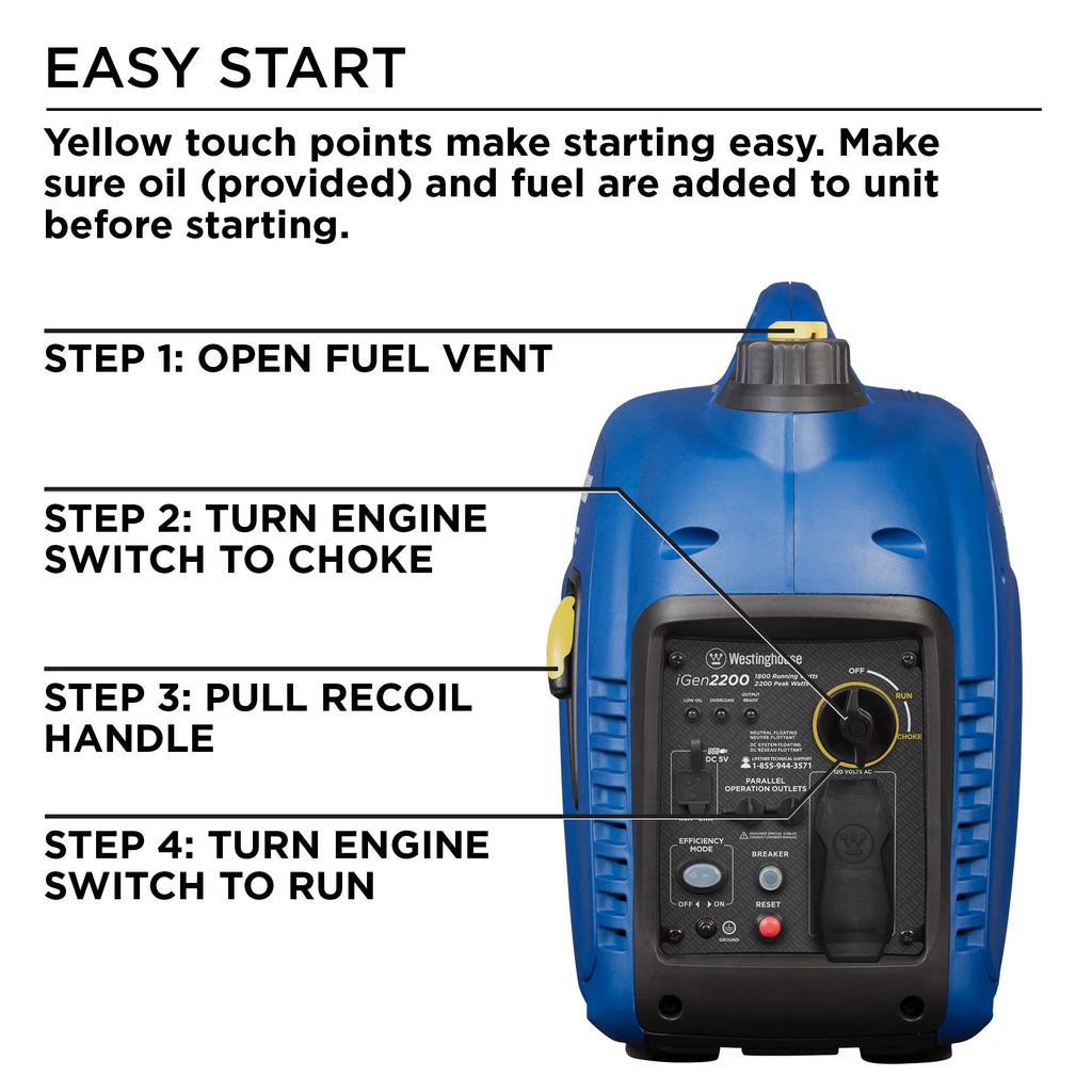 2200 Peak Watt Portable Gas Inverter Generator J7555