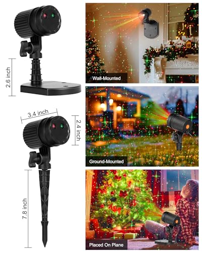 Christmas Projector Lights Outdoor Red Green Starry Waterproof Q405