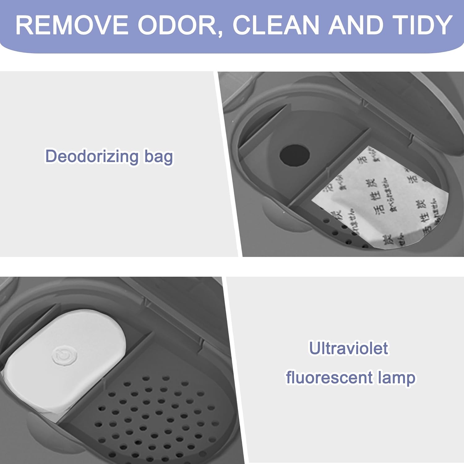Foldable Enclosed Cat Litter Box with Scoop, Top Exit P47477