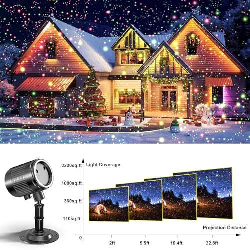 Christmas Laser Projector Light Outdoor, RGB Firefly Moving Lights, IP65 Waterproof for Garden Yard Party B711