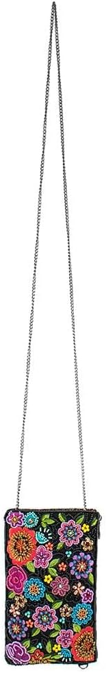 Beaded Floral Crossbody Phone Bag W98069