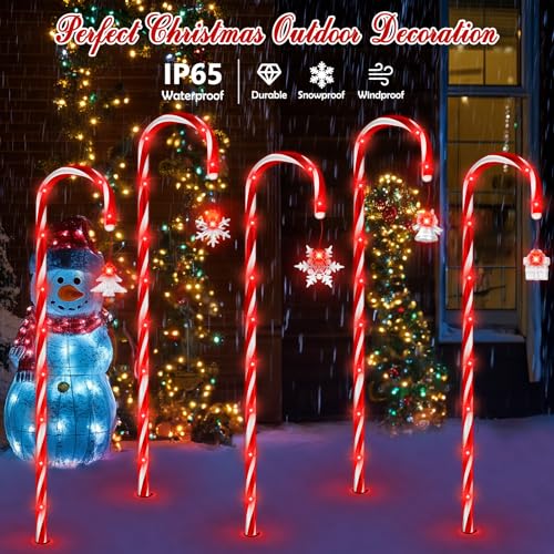 Solar Christmas Candy Cane Lights Outdoor, 20 Pack 110 LED, 8 Modes G4266