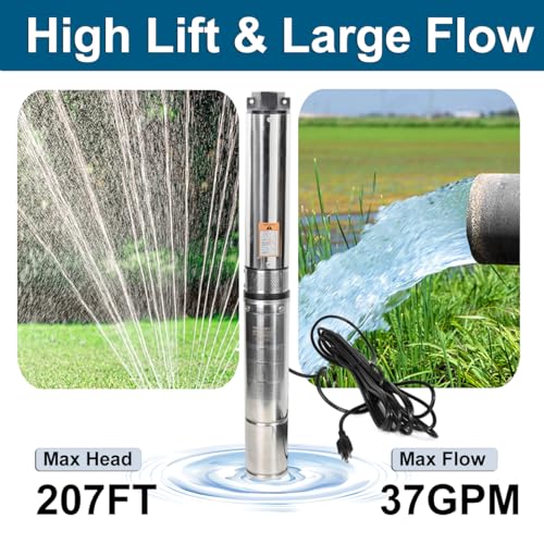 Submersible Well Pump, 1 HP, 115V, Stainless Steel Y1082
