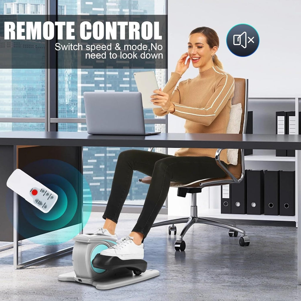 Under Desk Elliptical Machine Electric Seated Pedal Exerciser with LCD Display and Remote Control O53848