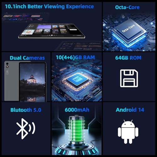 10 inch Android Tablet with Octa Core CPU, 1280x800 HD IPS Display J40918