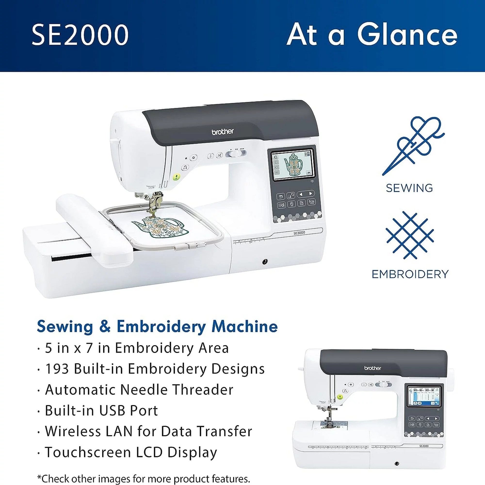 Sewing & Embroidery Machine with Deluxe Bundle G59381