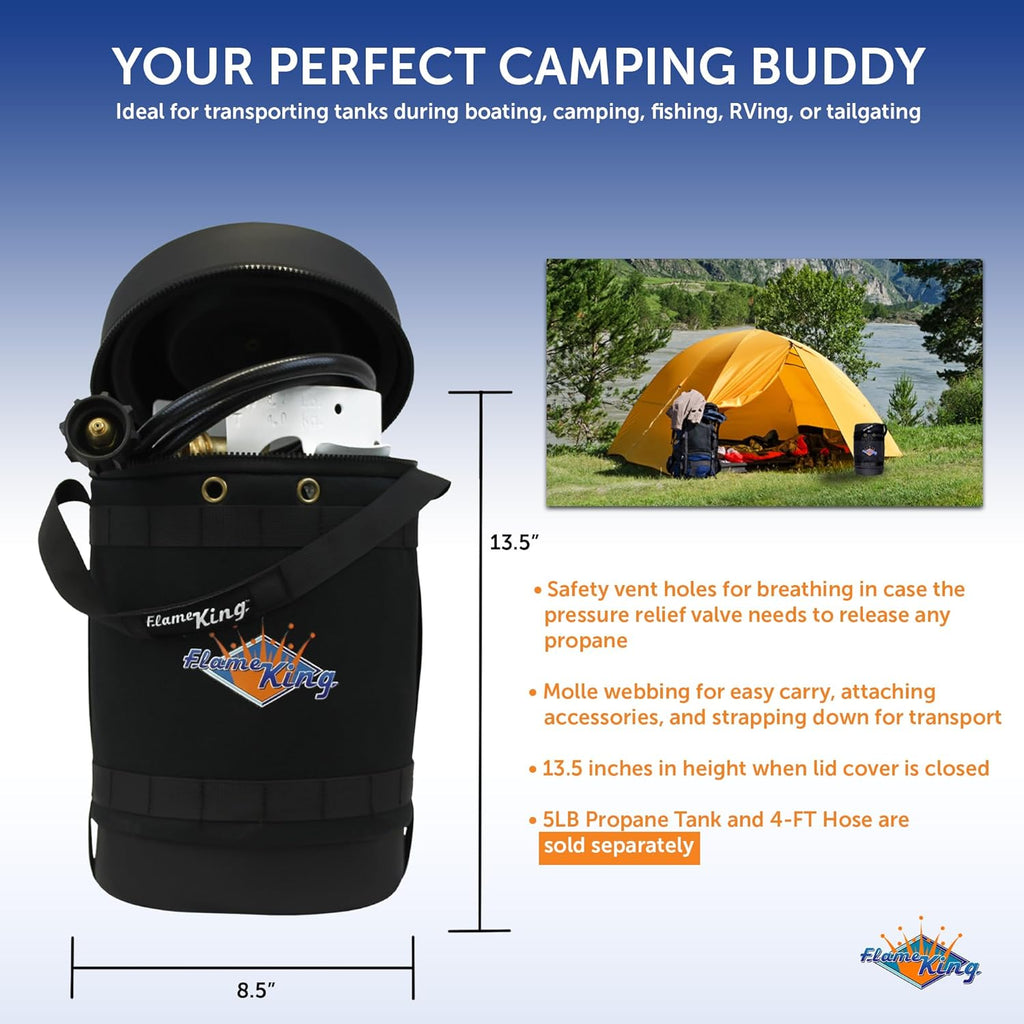 Insulated Protective Carry Case for 5LB Propane Tank, Black E51957