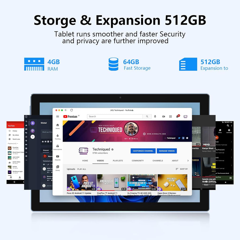 10 Inch Tablet with Keyboard, 64GB Storage, 4GB RAM A4592