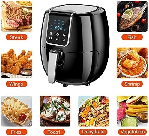 6-in-1 Air Fryer 7Qt Smart Electric Hot Airfryer Black H5119