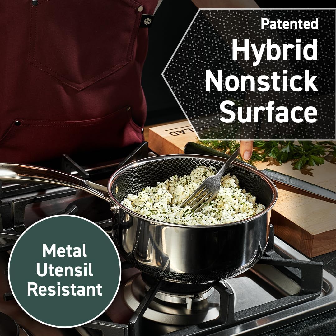 12 Piece Hybrid Stainless Steel Cookware Set with Lids, Stay Cool Handles T181235