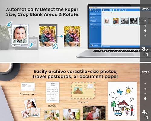 Photo Scanner for 4x6 inch Photos, Auto Crop, Mac and PC Compatible H732