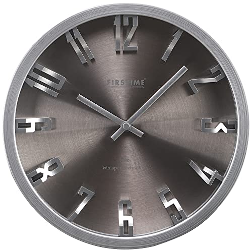 Steel Wall Clock, Silver, 10 x 2 x 10 C254