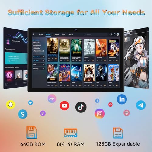 10.1 Inch Android 14 Tablet with Keyboard, Case, Stylus W735439