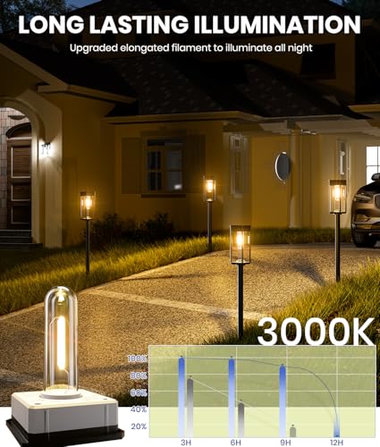 Solar Pathway Lights Outdoor, IP65 Waterproof, Auto On/Off for Yard Path A4634