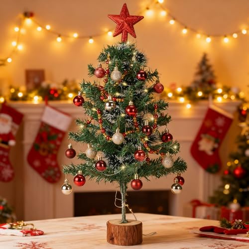 Tabletop Christmas Tree with Lights, 2FT Remote Control X35712