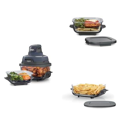 Air Fryer with Glass Containers, 4 QT & 6 Cup, Dishwasher Safe Z1664